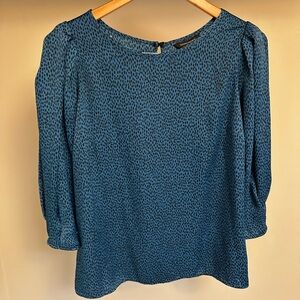Banana Republic Teal Patterned Blouse